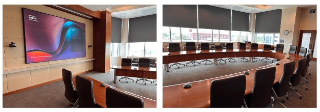 A collage of a conference roomAI-generated content may be incorrect.